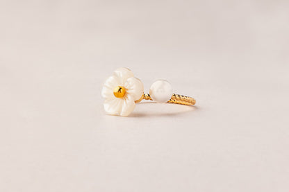 Bloom - Anillo giratorio con flor